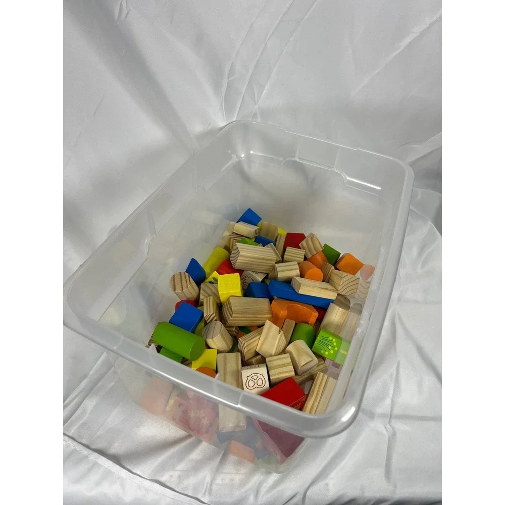 Wooden Building Blocks Toy Set Colorful Educational‎ STEM Learning Blocks